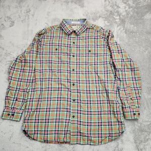 L.L. Bean Large Plaid Button Up Shirt. Red Green Blue. EUC 100% Cotton Mens